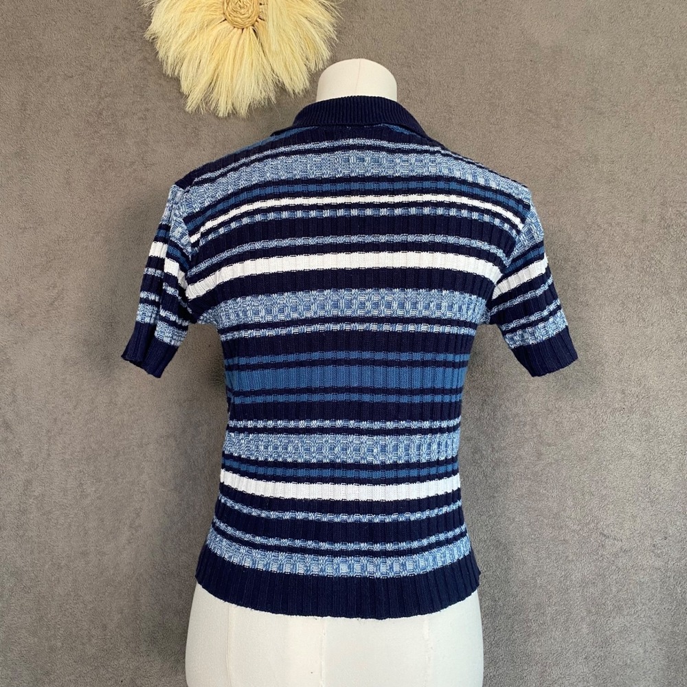 Vintage Route 66 Womens Y2K Ribbed Knit Nautical Sweater Size M Striped Preppy - Picture 4 of 9
